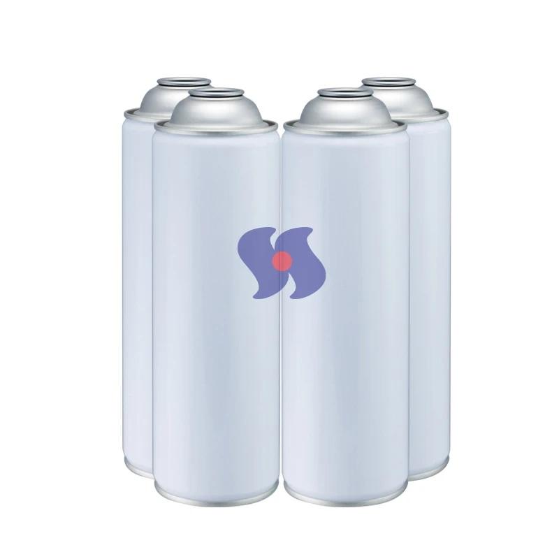 Пустой баллончик с аэрозольной краской, сужающийся к горлышку