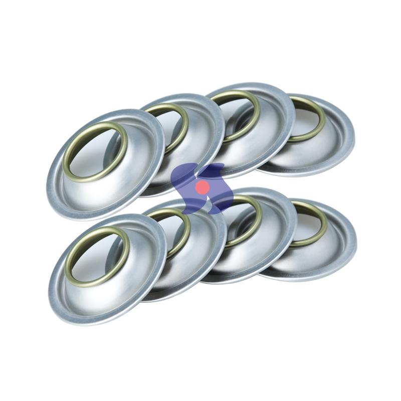 Лакированные компоненты аэрозольного баллончика диаметром 45/52/57/60/65/70 мм.